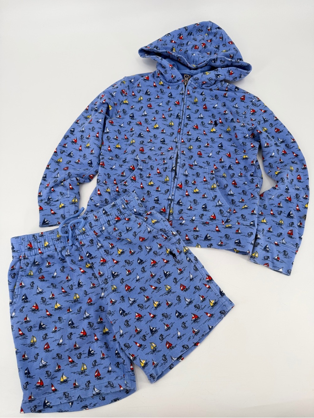 Polo Ralph Lauren Sailboat Shorts + Zip Up Hoodie Set Boys 8